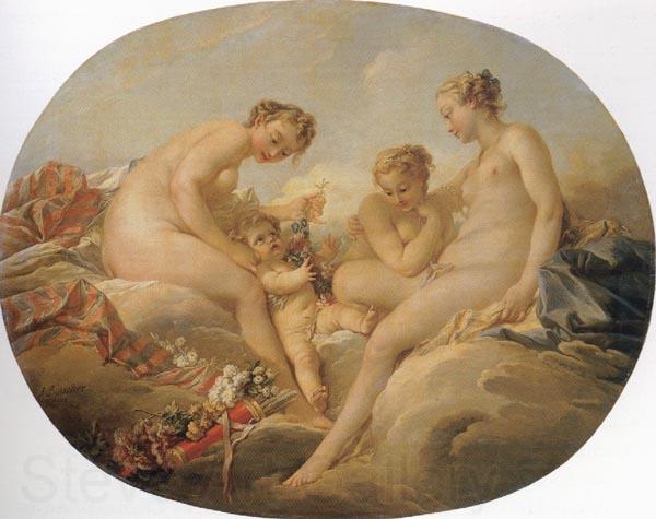 Francois Boucher Cupid and the Graces Norge oil painting art